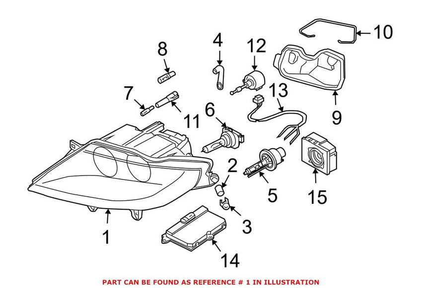 BMW Headlight Assembly - Passenger Side (Halogen) 63127165654